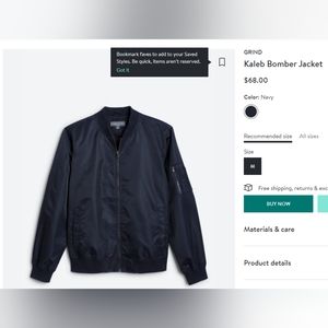 Stitch Fix Caleb Bomber Jacket Navy Medium